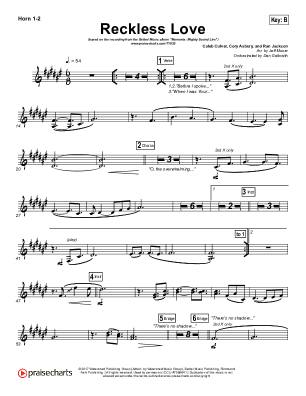 Reckless Love (Spontaneous) French Horn 1/2 (Bethel Music / Steffany Gretzinger)