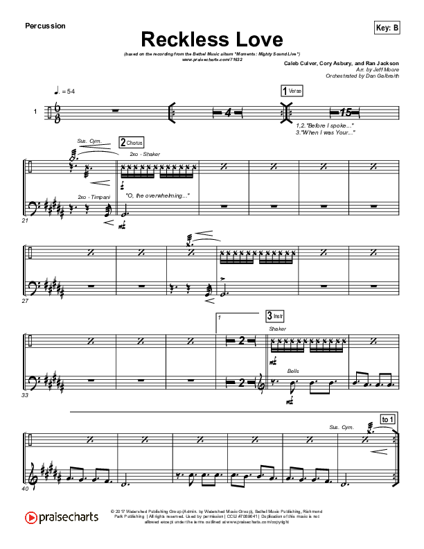 Reckless Love (Spontaneous) Percussion (Bethel Music / Steffany Gretzinger)