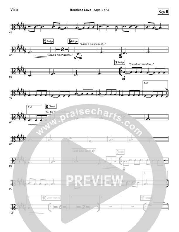 Reckless Love (Spontaneous) Viola (Bethel Music / Steffany Gretzinger)