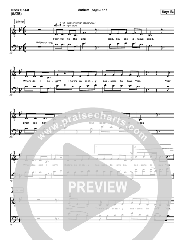 Anthem Choir Sheet (SATB) (Phil Wickham)