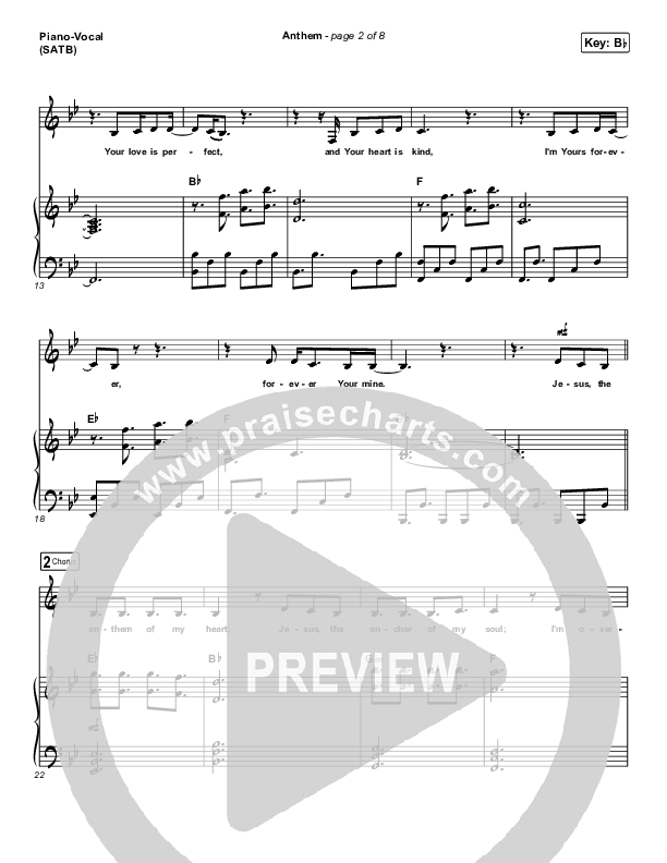 Anthem Piano/Vocal (SATB) (Phil Wickham)