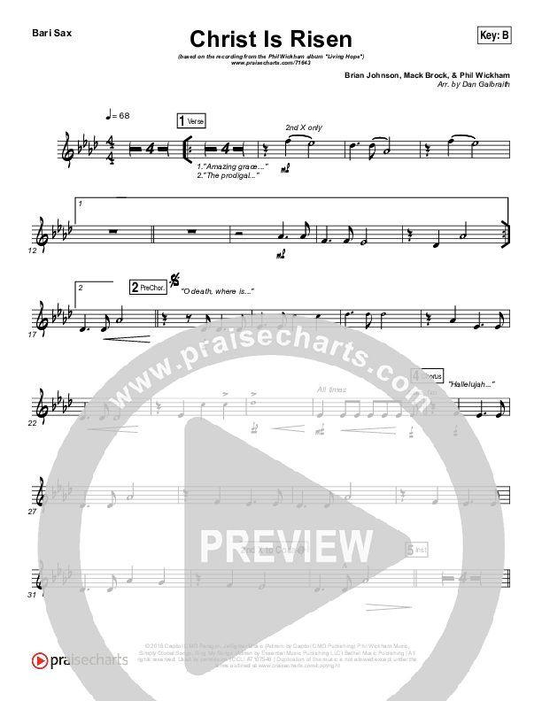 Christ Is Risen Bari Sax (Phil Wickham)