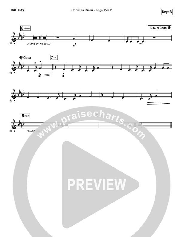 Christ Is Risen Bari Sax (Phil Wickham)