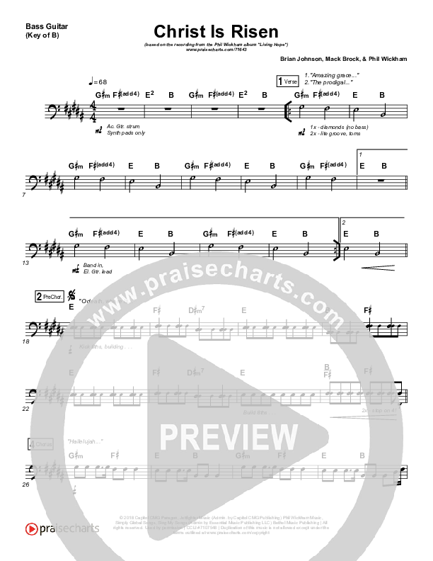 Christ Is Risen Bass Guitar (Phil Wickham)
