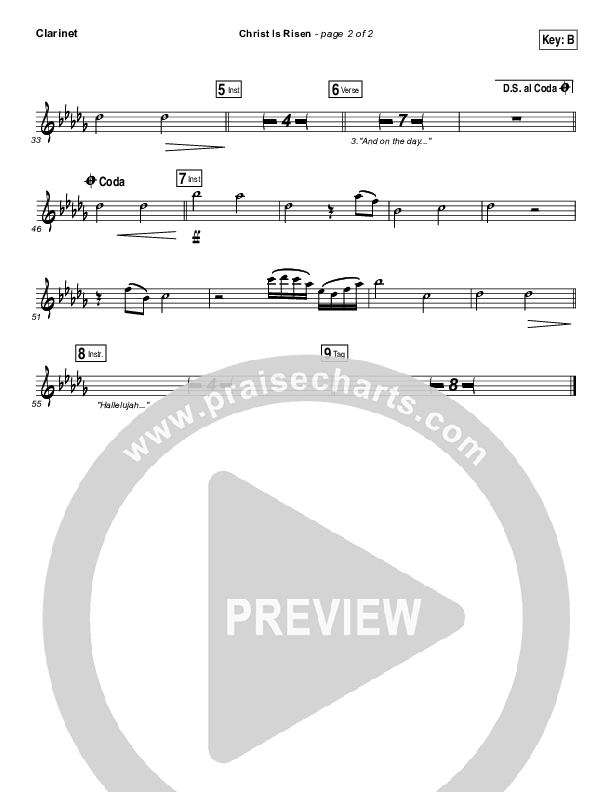 Christ Is Risen Clarinet (Phil Wickham)