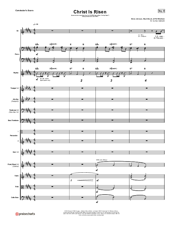 Christ Is Risen Conductor's Score (Phil Wickham)