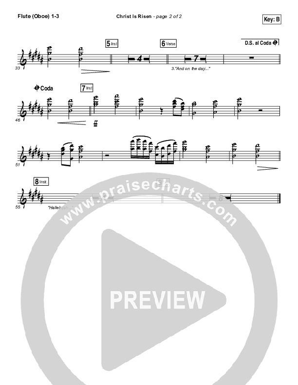 Christ Is Risen Flute/Oboe 1/2/3 (Phil Wickham)