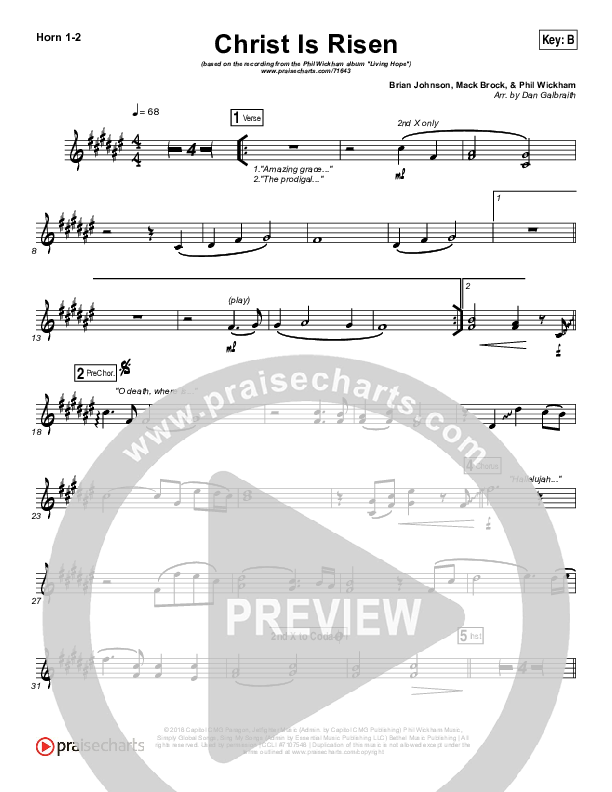 Christ Is Risen French Horn 1/2 (Phil Wickham)