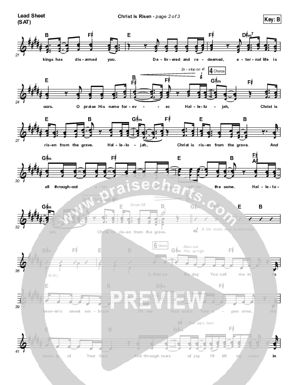 Christ Is Risen Lead Sheet (SAT) (Phil Wickham)