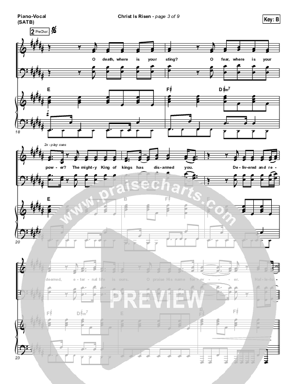 Christ Is Risen Piano/Vocal (SATB) (Phil Wickham)