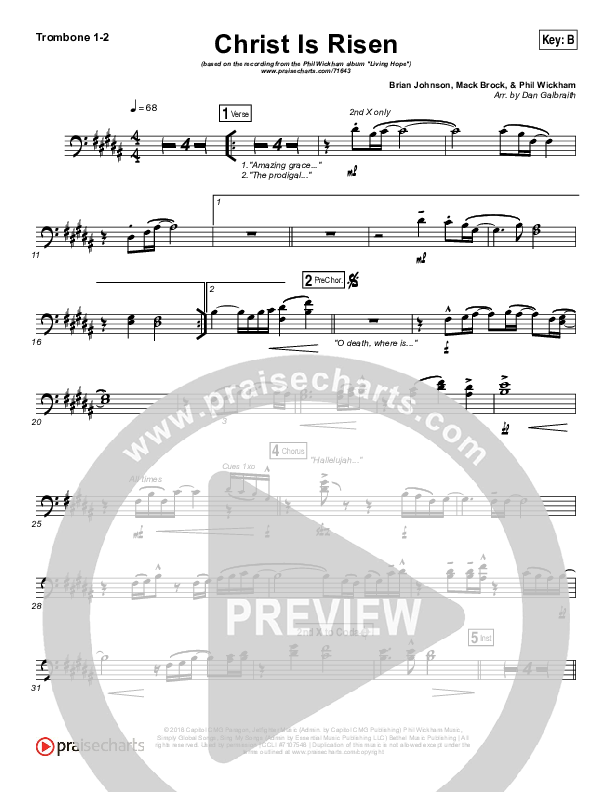 Christ Is Risen Trombone 1/2 (Phil Wickham)