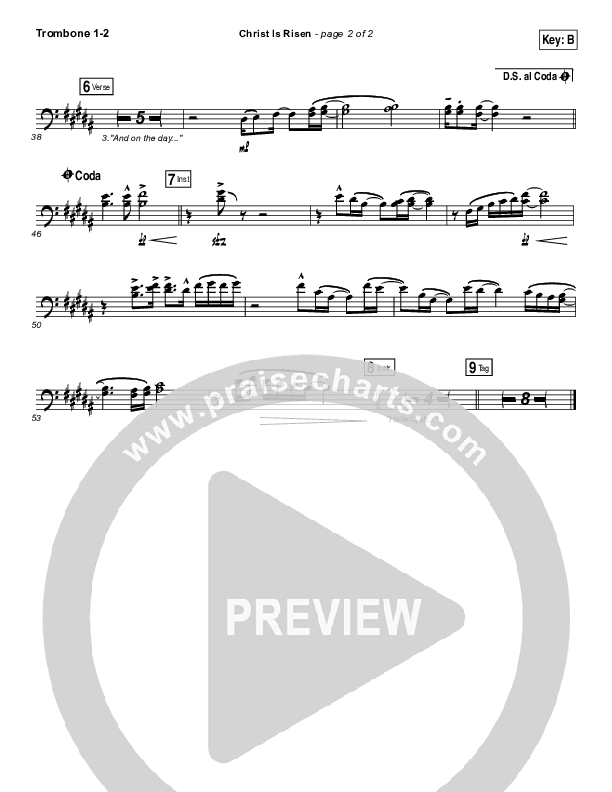 Christ Is Risen Trombone 1/2 (Phil Wickham)