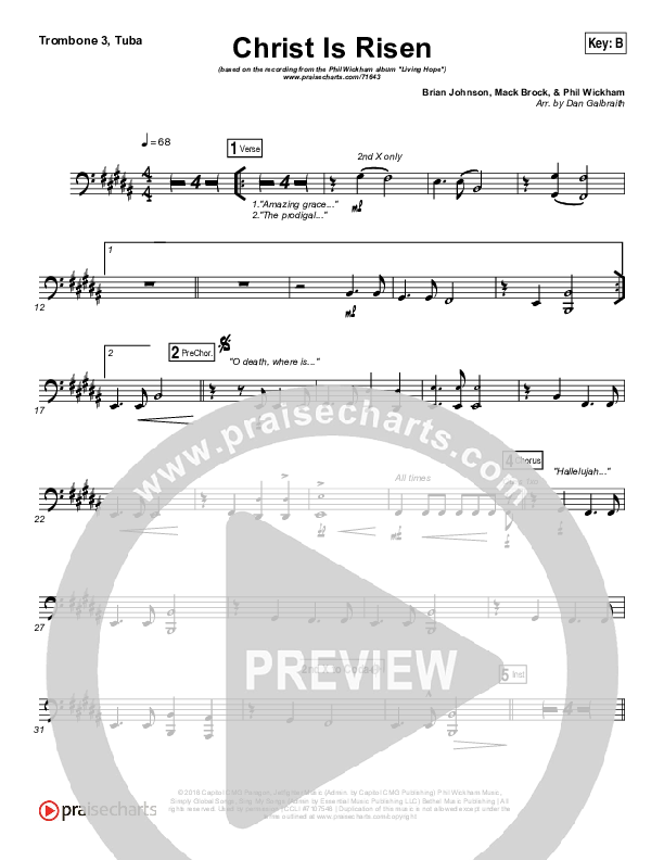 Christ Is Risen Trombone 3/Tuba (Phil Wickham)