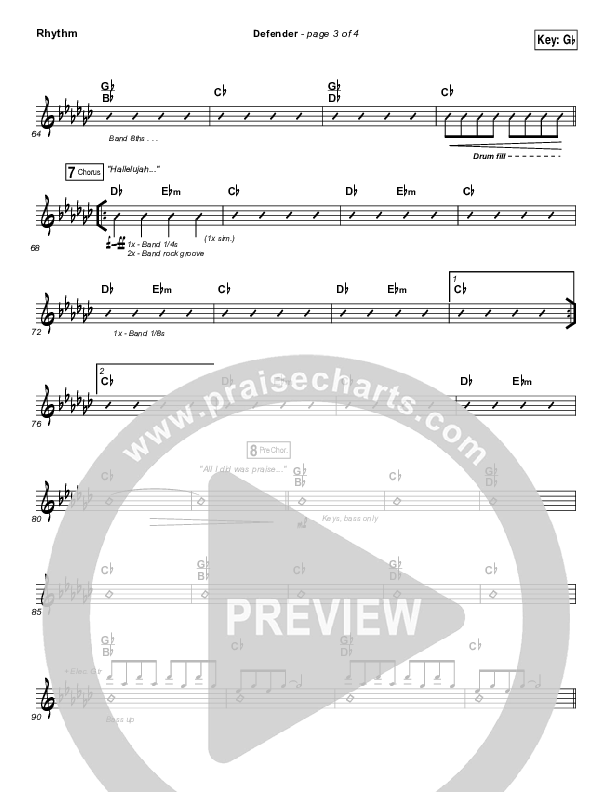 Defender Rhythm Chart (Jesus Culture / Katie Torwalt)