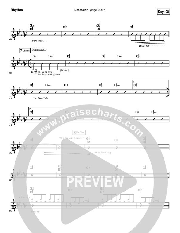 Defender Rhythm Chart (Jesus Culture /  Katie Torwalt)