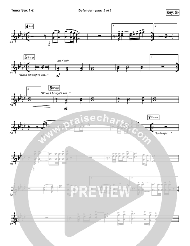 Defender Tenor Sax 1/2 (Jesus Culture /  Katie Torwalt)