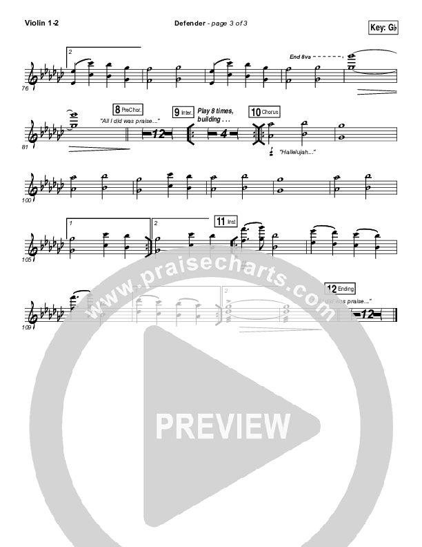 Defender Violin 1/2 (Jesus Culture / Katie Torwalt)