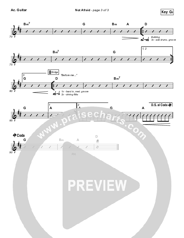 Not Afraid Acoustic Guitar (Jesus Culture / Kim Walker-Smith)