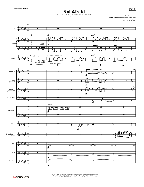 Not Afraid Conductor's Score (Jesus Culture / Kim Walker-Smith)