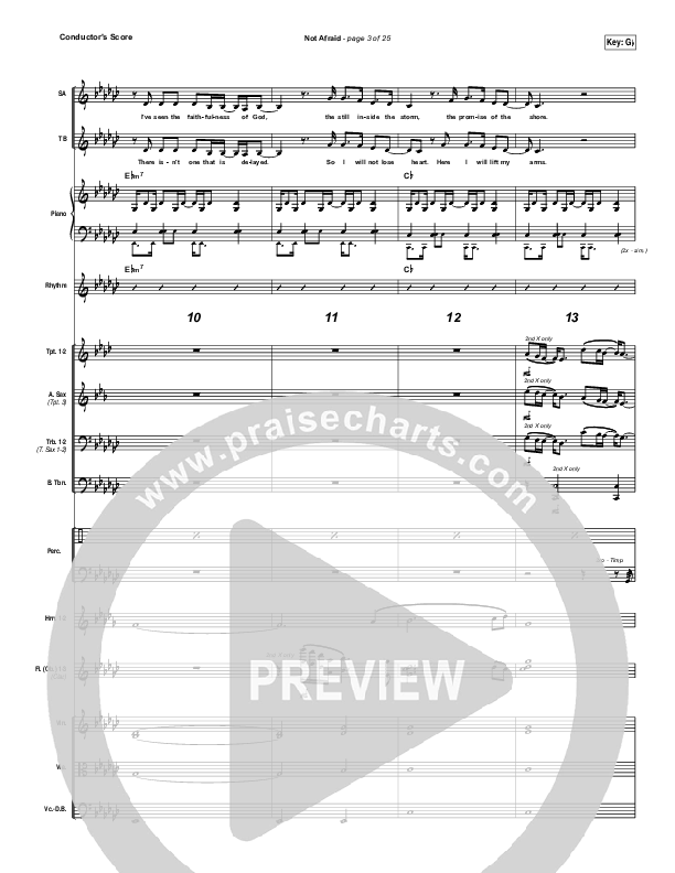 Not Afraid Conductor's Score (Jesus Culture / Kim Walker-Smith)