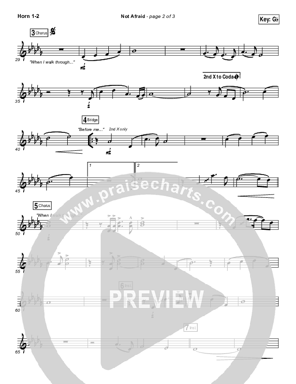 Not Afraid French Horn 1/2 (Jesus Culture / Kim Walker-Smith)