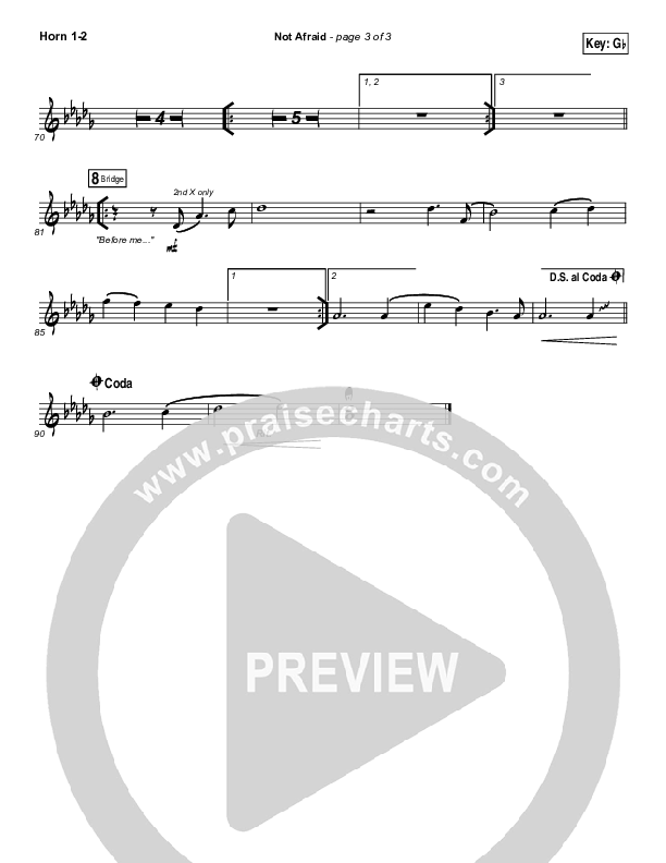 Not Afraid French Horn 1/2 (Jesus Culture / Kim Walker-Smith)