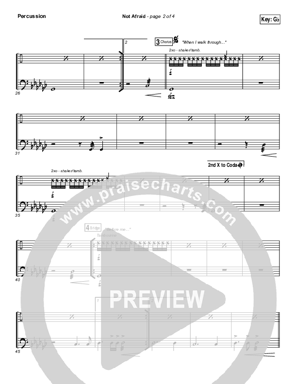 Not Afraid Percussion (Jesus Culture / Kim Walker-Smith)