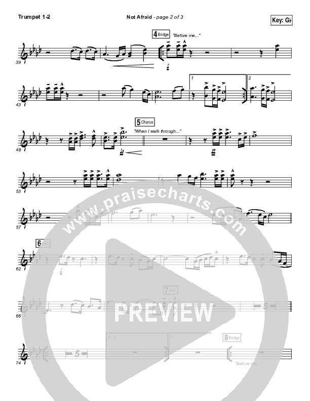 Not Afraid Trumpet 1,2 (Jesus Culture / Kim Walker-Smith)