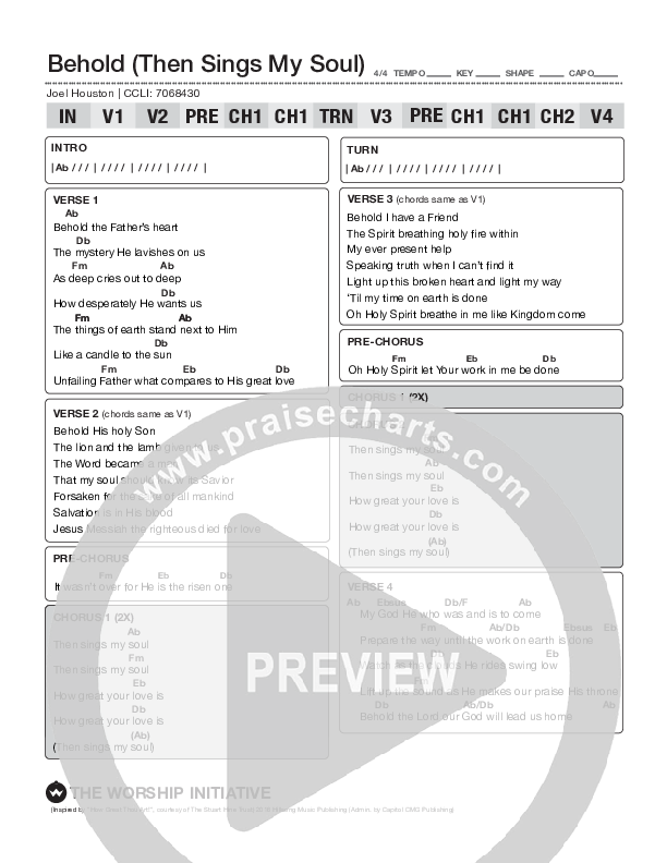 Behold (Then Sings My Soul) Chords & Lyrics (The Worship Initiative / Shane & Shane)