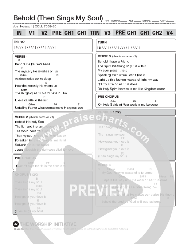 Behold (Then Sings My Soul) Chords & Lyrics (The Worship Initiative / Shane & Shane)