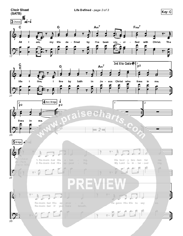 Life Defined Choir Vocals (SATB) (The Worship Initiative / Shane & Shane)