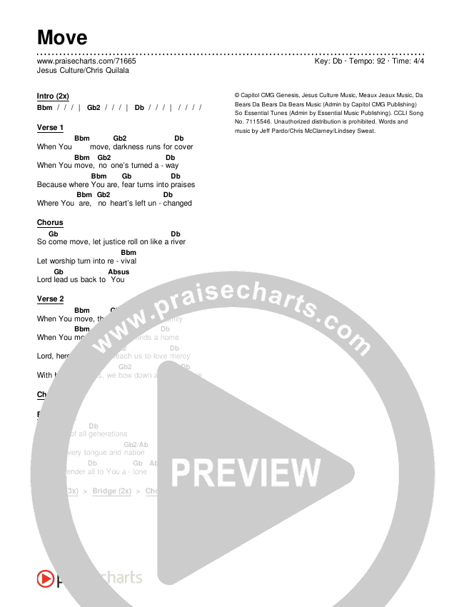 Move Chords & Lyrics (Jesus Culture / Chris Quilala)