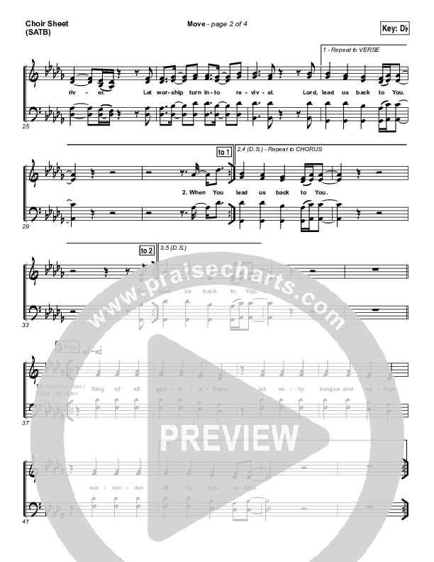 Move Choir Sheet (SATB) (Jesus Culture / Chris Quilala)