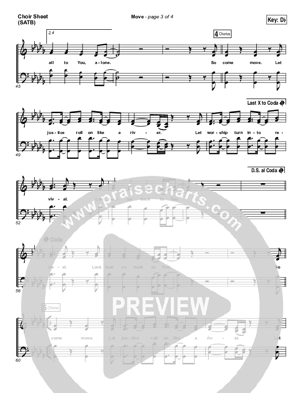 Move Choir Sheet (SATB) (Jesus Culture / Chris Quilala)