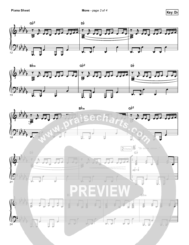 Move Piano Sheet (Jesus Culture / Chris Quilala)