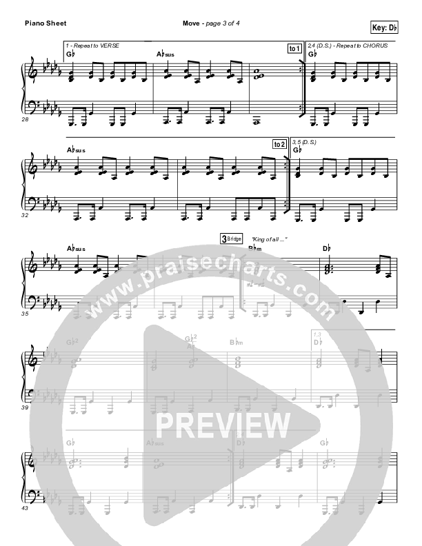 Move Piano Sheet (Jesus Culture / Chris Quilala)