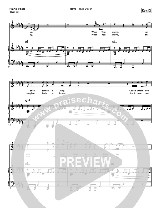 Move Piano/Vocal (SATB) (Jesus Culture / Chris Quilala)