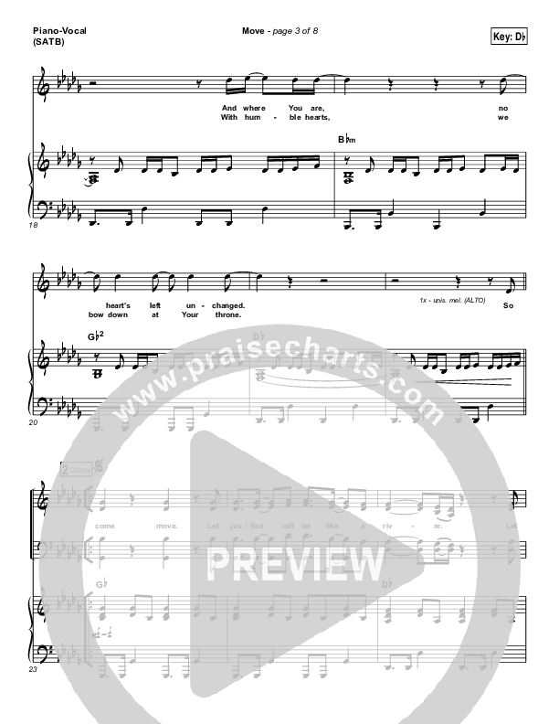 Move Piano/Vocal (SATB) (Jesus Culture / Chris Quilala)