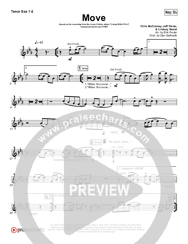 Move Tenor Sax 1/2 (Jesus Culture / Chris Quilala)