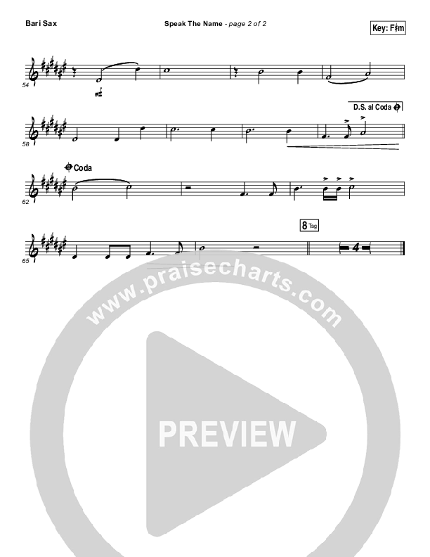 Speak The Name Bari Sax (Koryn Hawthorne / Natalie Grant)