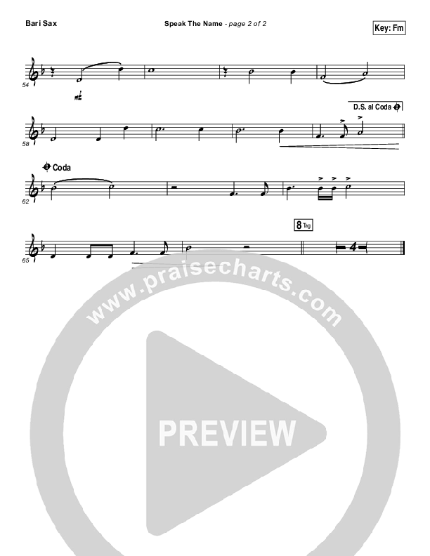 Speak The Name Bari Sax (Koryn Hawthorne / Natalie Grant)