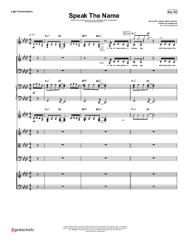 Speak The Name Light Orchestration (Koryn Hawthorne / Natalie Grant)