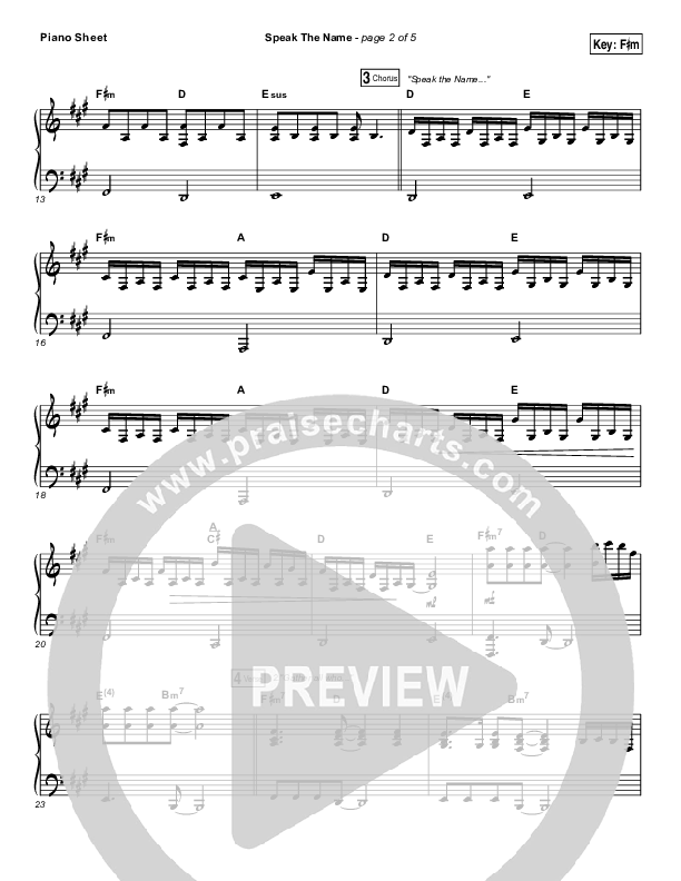 Speak The Name Piano Sheet (Print Only) (Koryn Hawthorne / Natalie Grant)