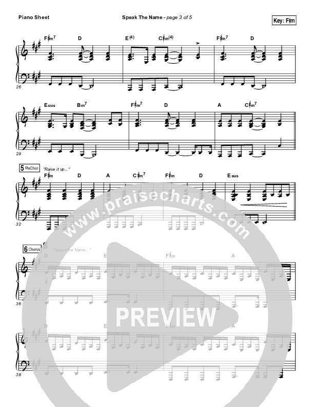 Speak The Name Piano Sheet (Print Only) (Koryn Hawthorne / Natalie Grant)