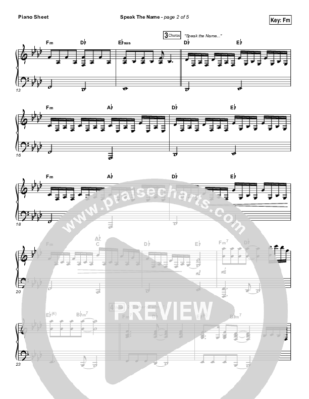 Speak The Name Piano Sheet (Print Only) (Koryn Hawthorne / Natalie Grant)