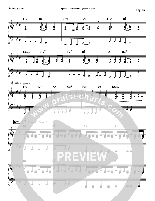 Speak The Name Piano Sheet (Print Only) (Koryn Hawthorne / Natalie Grant)