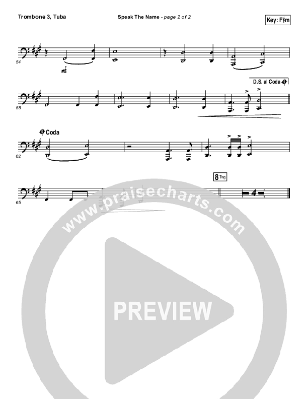 Speak The Name Trombone 3/Tuba (Koryn Hawthorne / Natalie Grant)