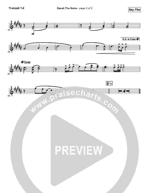 Speak The Name Trumpet 1,2 (Koryn Hawthorne / Natalie Grant)