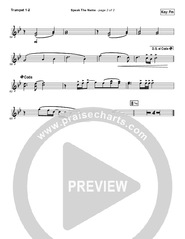 Speak The Name Trumpet 1,2 (Koryn Hawthorne / Natalie Grant)