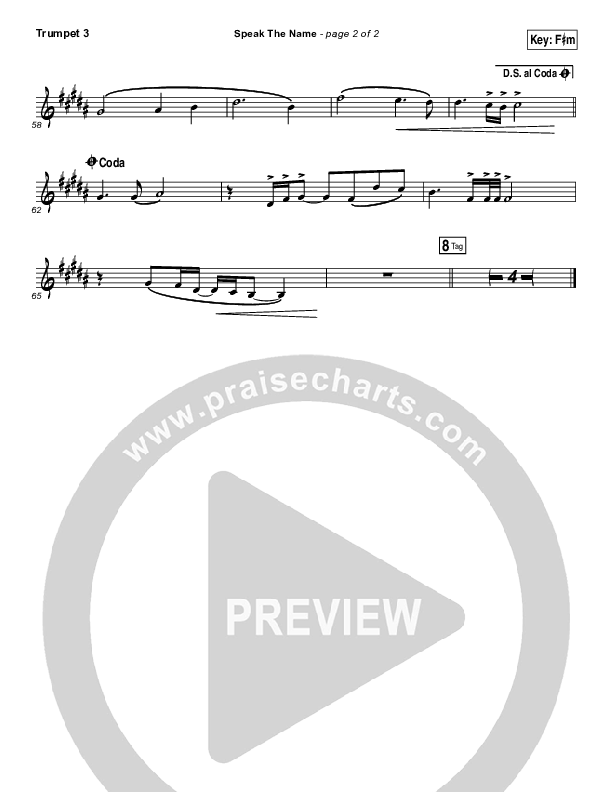 Speak The Name Trumpet 3 (Koryn Hawthorne / Natalie Grant)